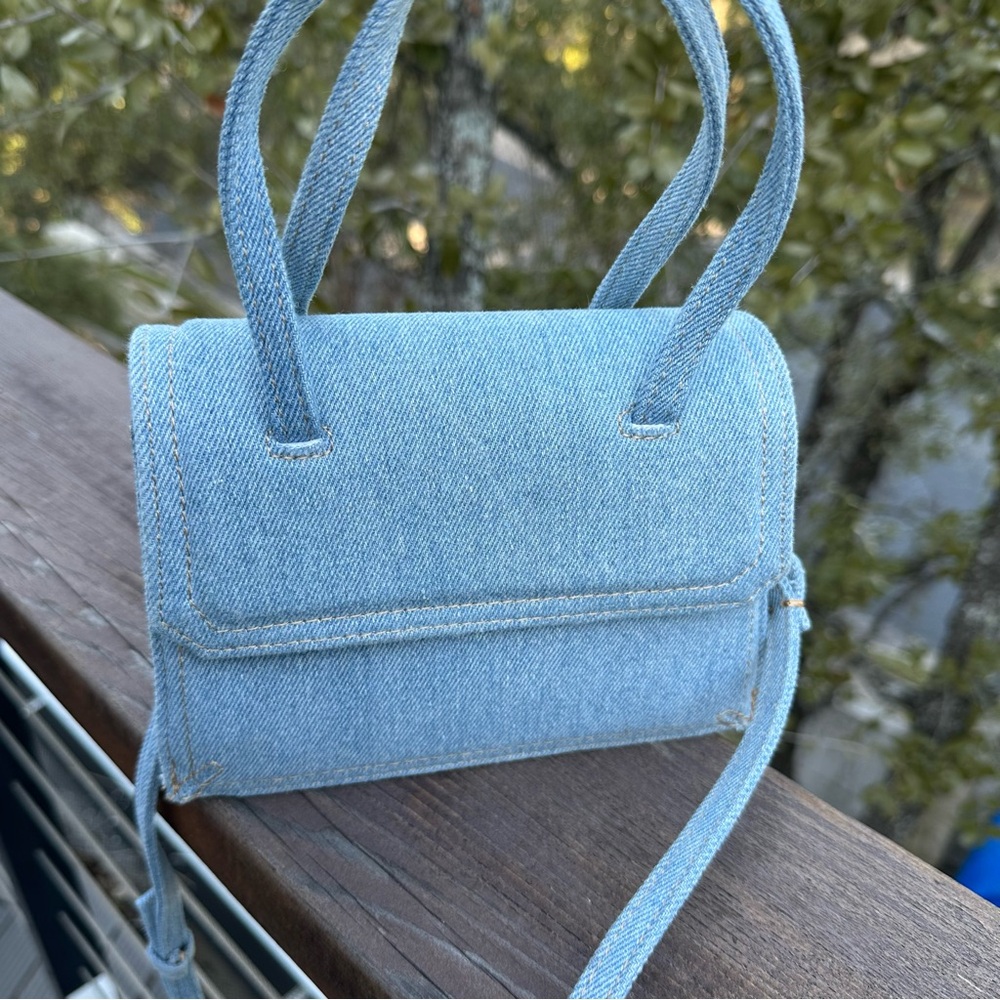 ZARA Denim Mini City Crossbody Bag